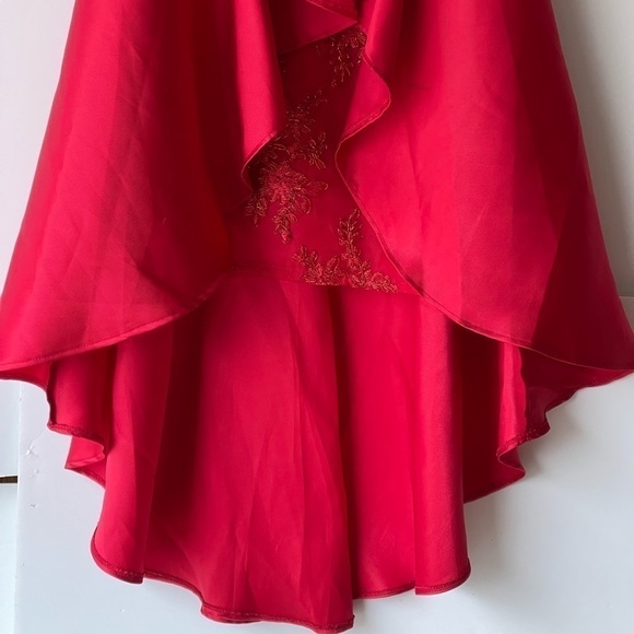 Tween Diva Kids Big Girls Sz 16 Red Lace High Low Formal Special Occasion Dress - Picture 6 of 16